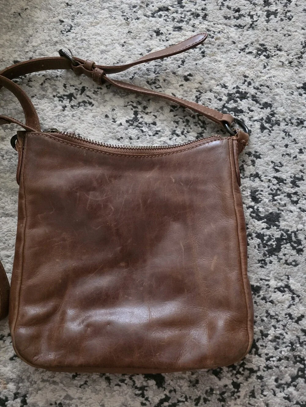 Frye Leather Crossbody Bag Distressed Brown Western Boho Minimalist